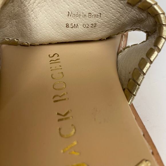 Jack Rogers Leather Thong Gold Metallic Sandals Shoes Size 8.5 - Picture 9 of 11